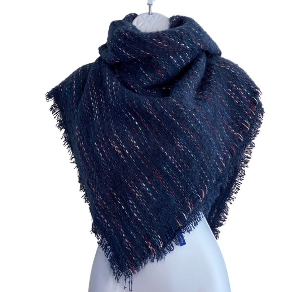Apt. 9 Accessories - Apt 9 Navy Blanket Scarf with Fringe